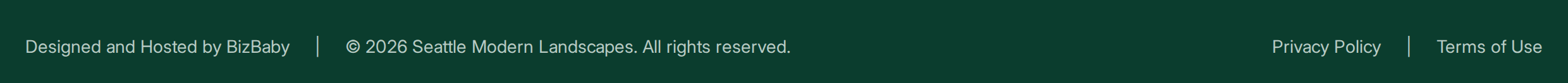 The website footer line with Privacy Policy and Terms of Use links